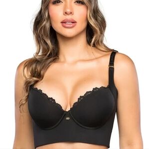 Stagmi Colombian Shaper Best Push Up Black Bra w/ Lift Support High Back New!